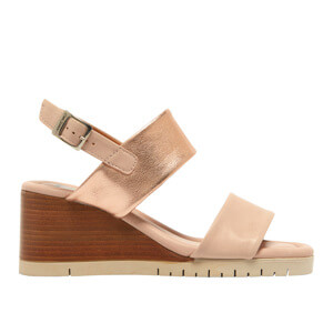Carl Scarpa Godere Blush Leather Wedged Sandals